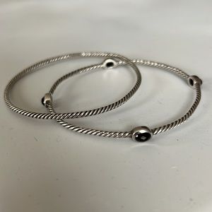 David Yurman Four Station Black Onyx Sterling Silver Bracelet